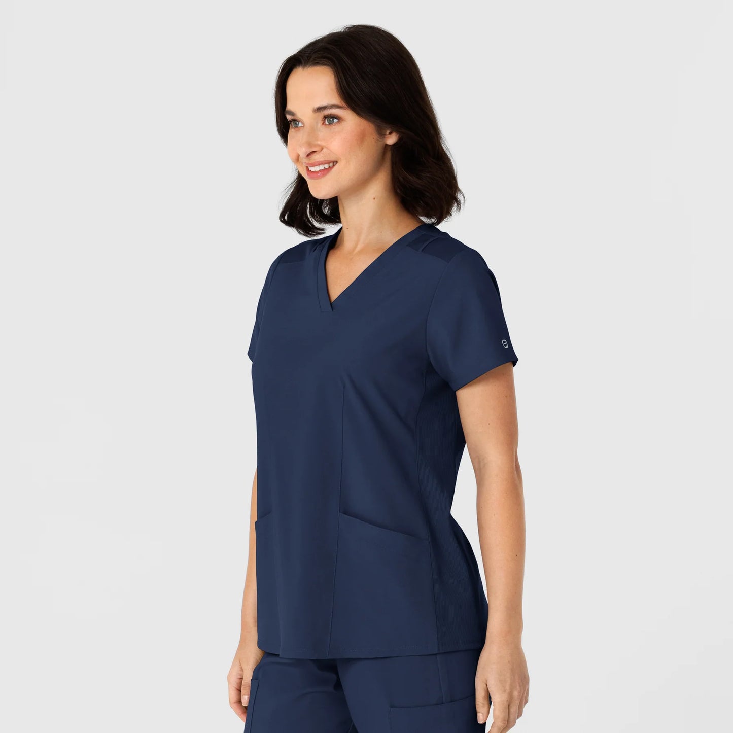 Wink W123 Women's V-Neck Top with USU Faculty Logo