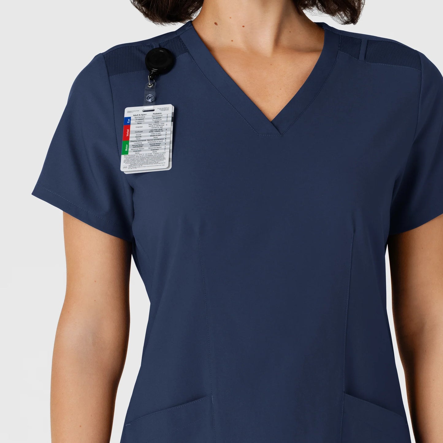 Wink W123 Women's V-Neck Top with USU Faculty Logo