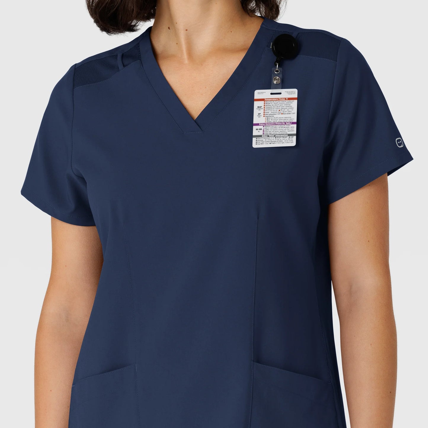 Wink W123 Women's V-Neck Top with USU Faculty Logo