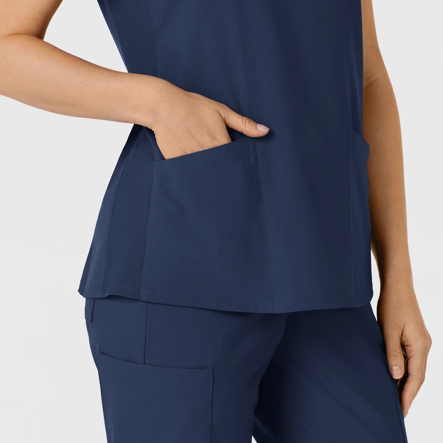 Wink W123 Women's V-Neck Top with USU Faculty Logo