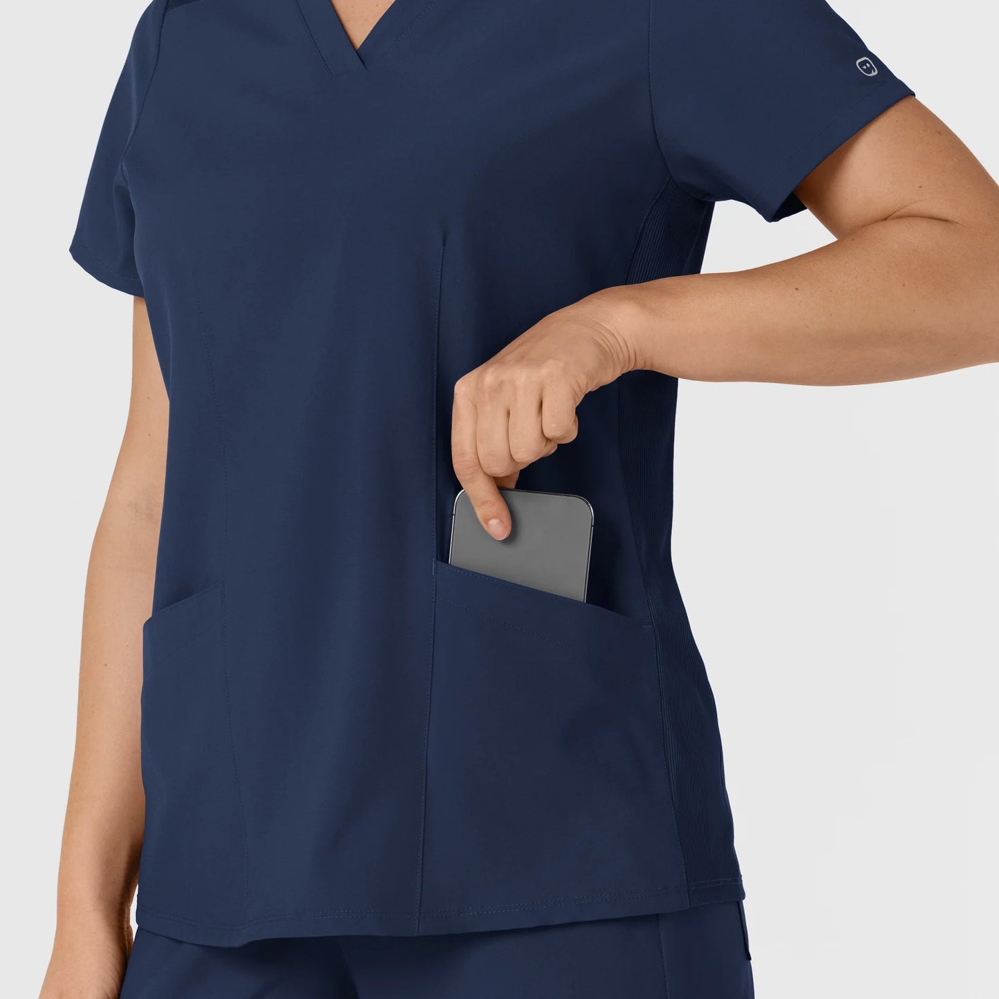 Wink W123 Women's V-Neck Top with USU Faculty Logo