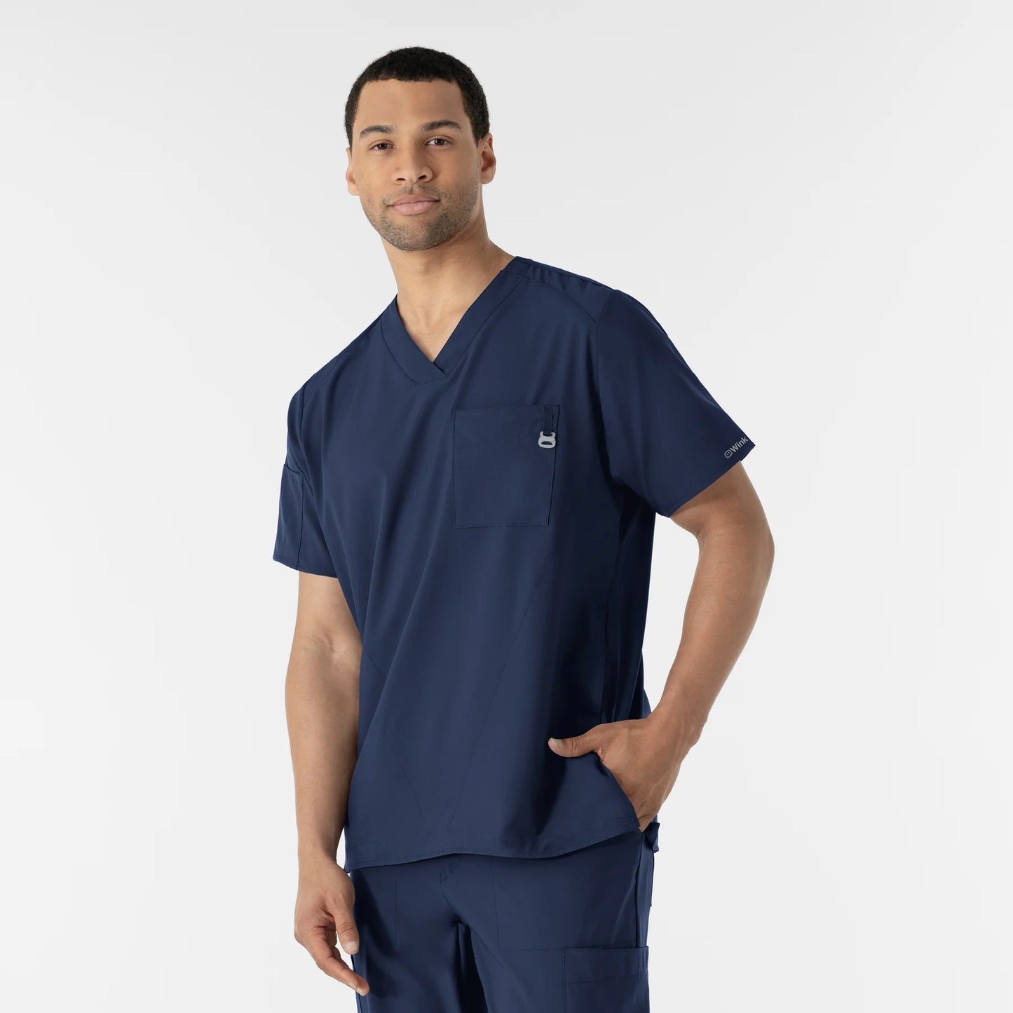 Wink W123 Men's V-Neck Top with USU Faculty Logo