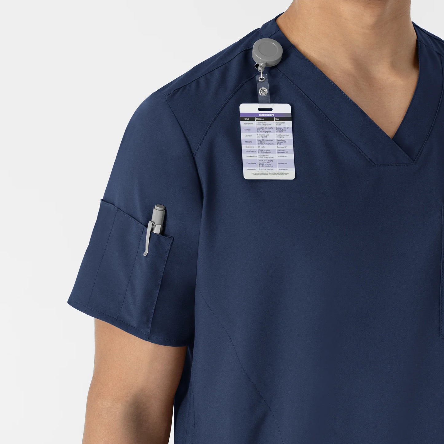 Wink W123 Men's V-Neck Top with USU Faculty Logo