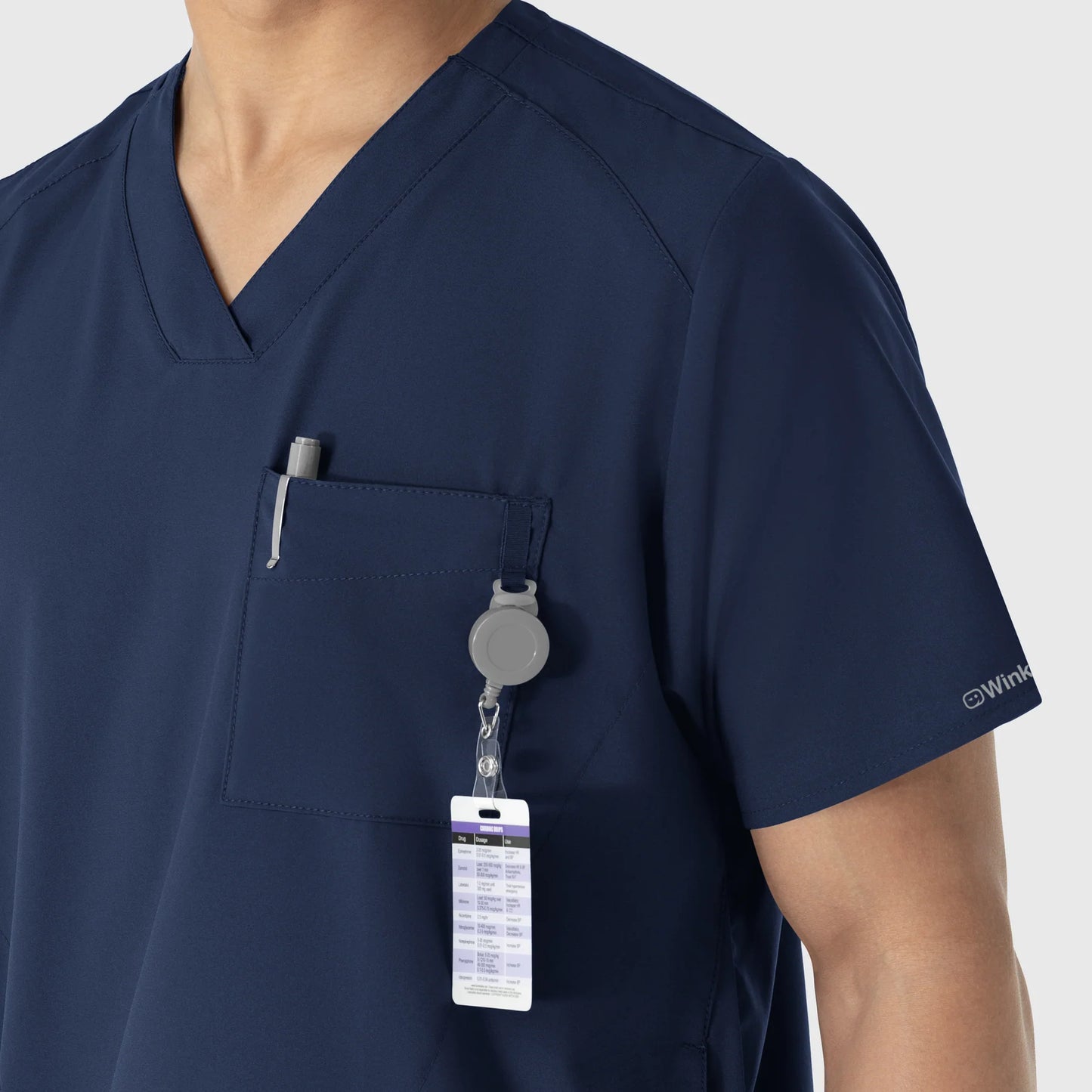 Wink W123 Men's V-Neck Top with USU Faculty Logo