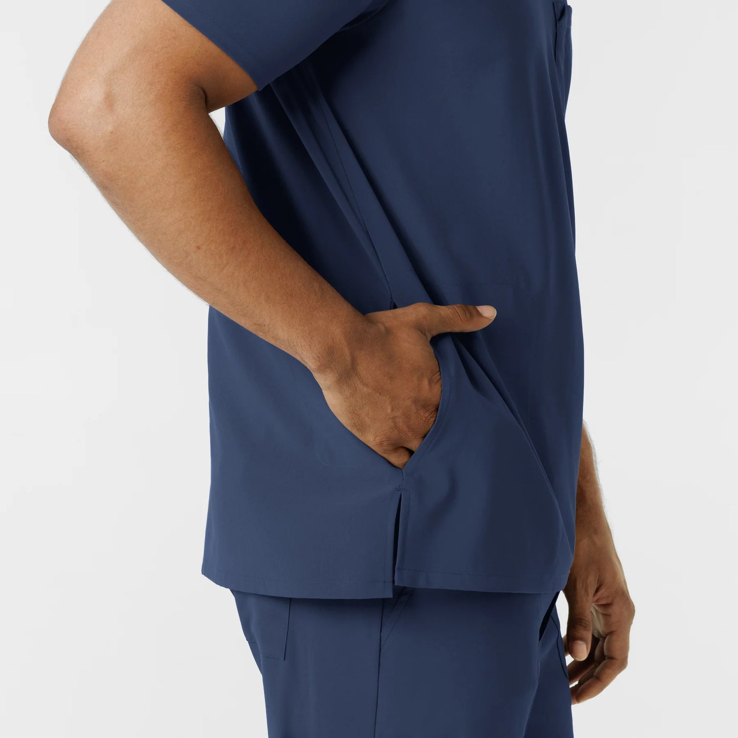 Renew Men's V-Neck Scrub Top with USU Faculty Logo