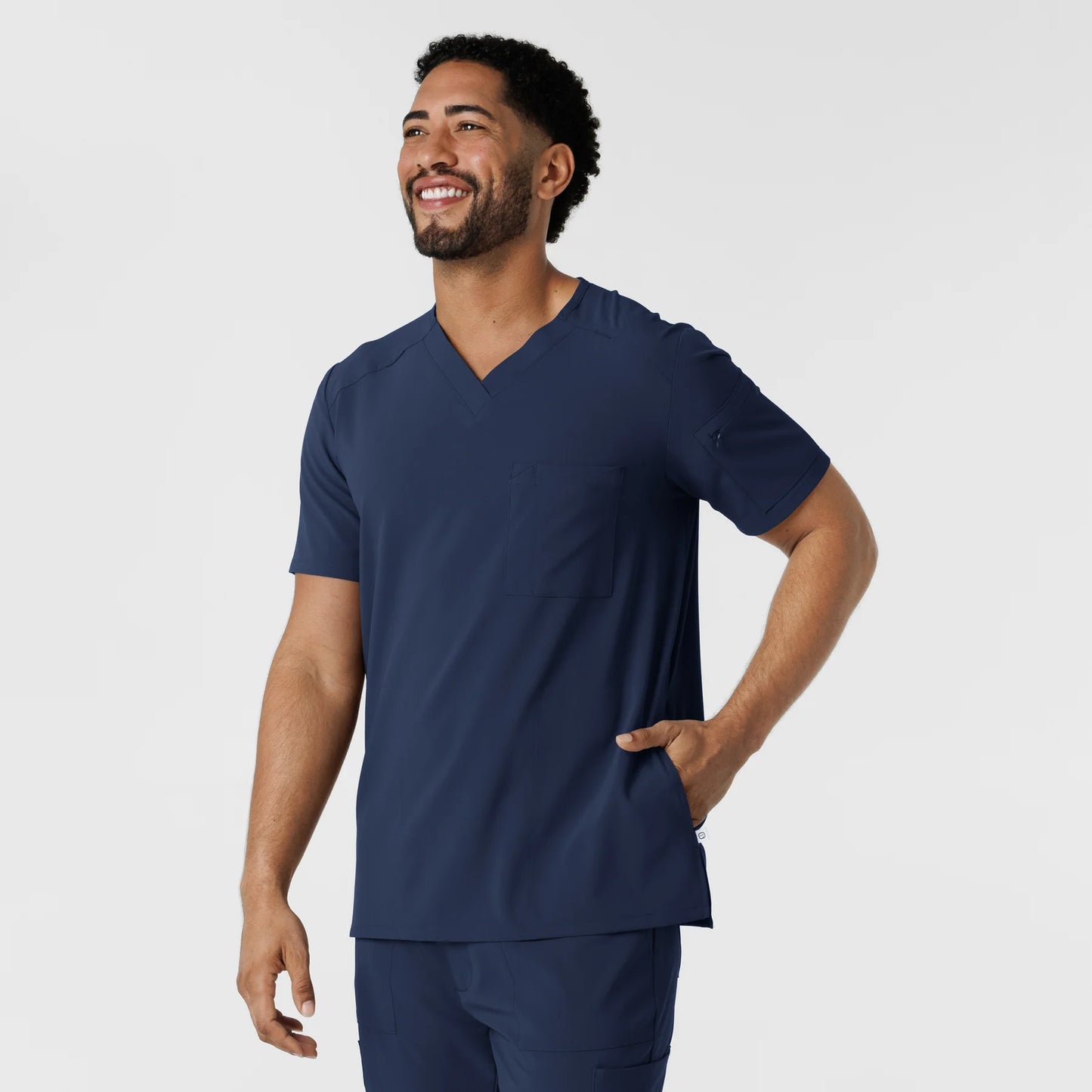 Renew Men's V-Neck Scrub Top with USU Faculty Logo