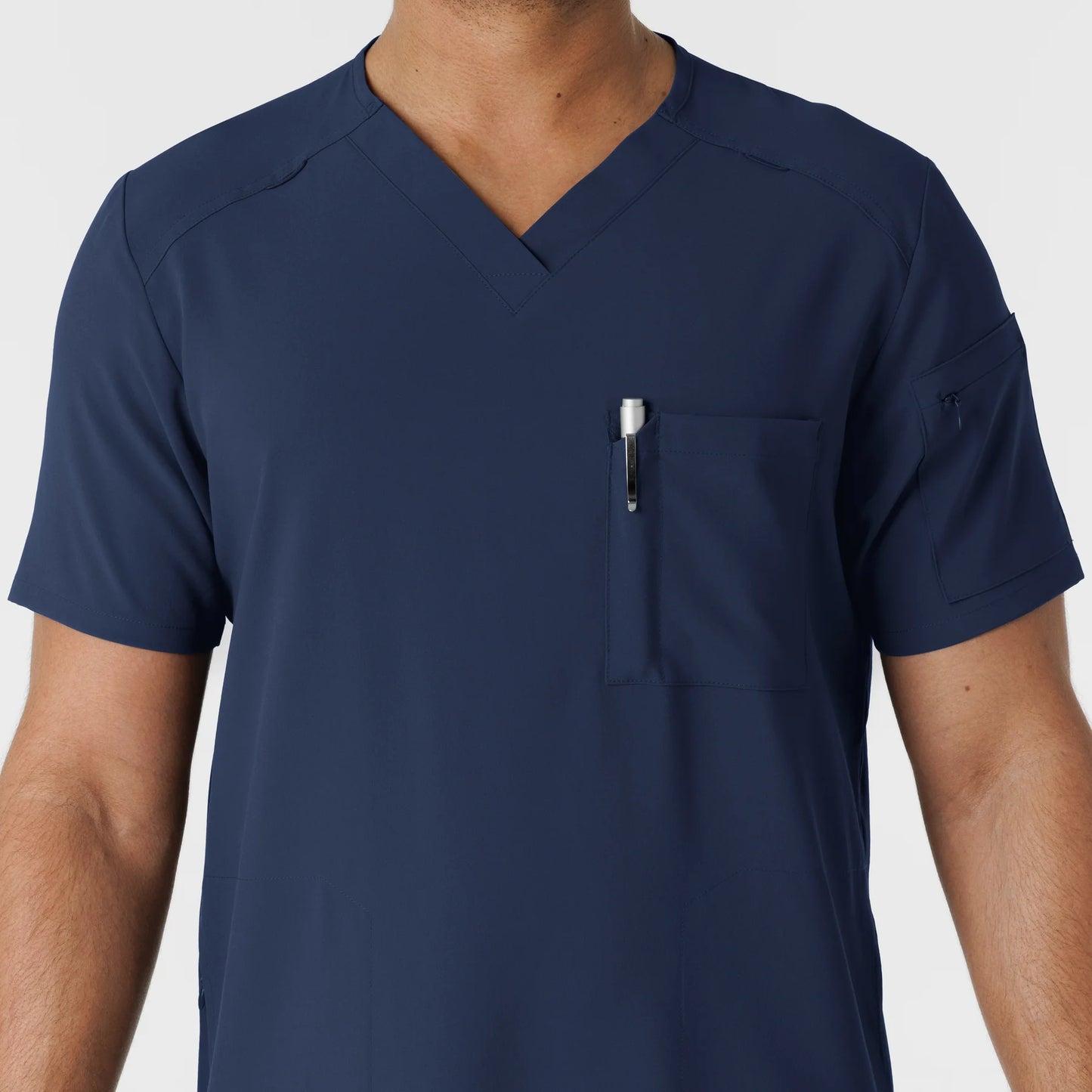 Renew Men's V-Neck Scrub Top with USU Faculty Logo
