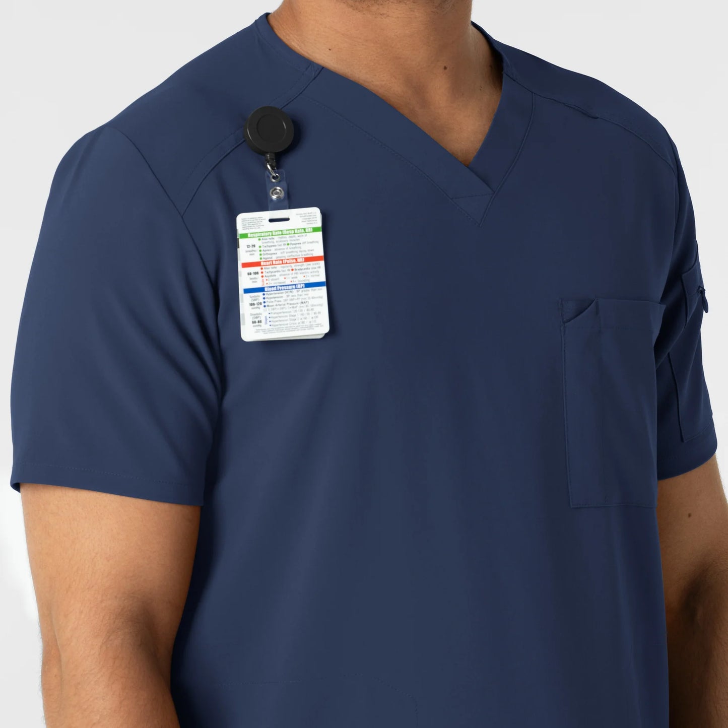 Renew Men's V-Neck Scrub Top with USU Faculty Logo