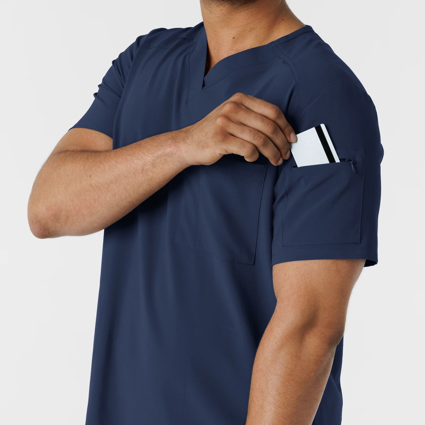 Renew Men's V-Neck Scrub Top with USU Faculty Logo