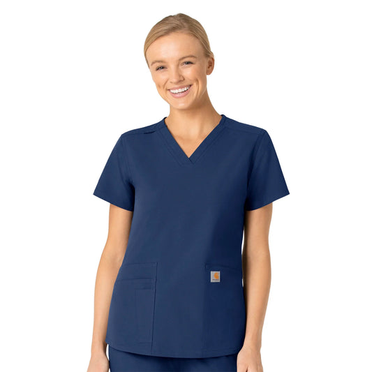Carhartt Force Women's V-Neck Top with USU Faculty Logo